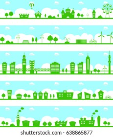 City landscape set