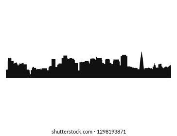 Miami City Skyline Silhouette Background Vector Stock Vector (Royalty ...