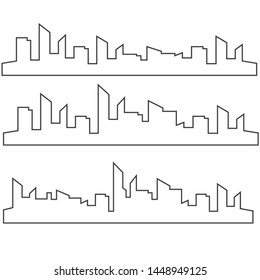 City landscape template. Thin line City landscape. Downtown landscape vector