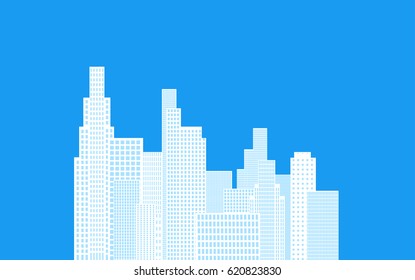 City landscape. Town day panorama.