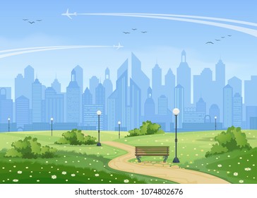 City landscape vector background.