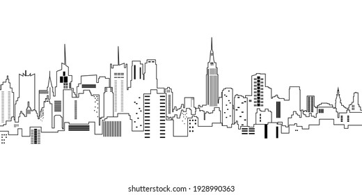 City landscape, vector icon on white background.