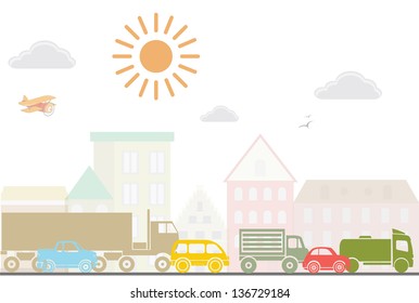 City landscape. Vector illustration. Eps 10