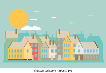 City landscape. Vector illustration. Flat.