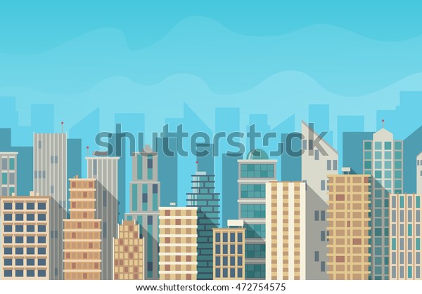 Flat City Landscape Vector | background landscape