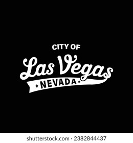 Stadt Las Vegas Schriftdesign. Las Vegas, Nevada Typografie Design. Vektorgrafik und Illustration.