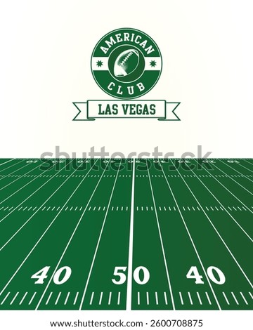 City of Las Vegas Stamp, American Football green field, Vector Illustration Abstract Editable image, Social Media Post