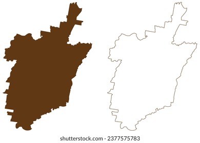 City of Latrobe (Commonwealth of Australia, Victoria state, Vic) map vector illustration, scribble sketch Shire of La Trobe Council map