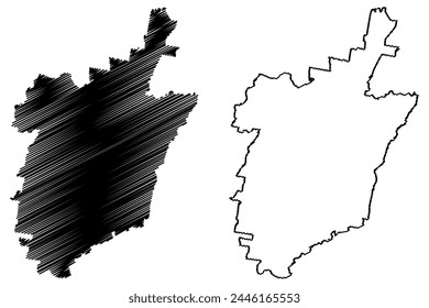 City of Latrobe (Commonwealth of Australia, Victoria state, Vic) map vector illustration, scribble sketch Shire of La Trobe Council map