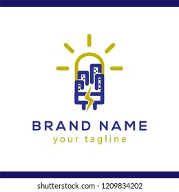 City Led Energy Logo Vector Element. LED Energy Logo template