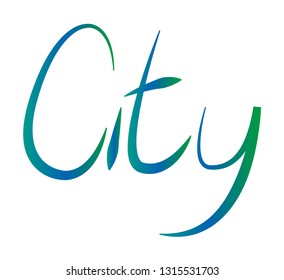 City Lettering Vector Illustration Isolated Stock Vector (Royalty Free ...