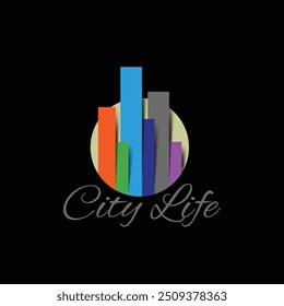 City Life Modelo de design de logotipo abstrato para sua empresa