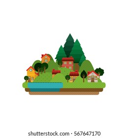 city life background in the forest