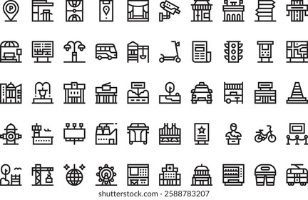 City life icons High-Quality Vector Icons Collection with Editable Stroke. Ideal for Professional and Creative Projects.