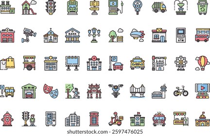 City life icons High-Quality Vector Icons Collection with Editable Stroke. Ideal for Professional and Creative Projects.