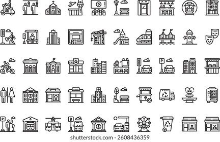 City life icons High-Quality Vector Icons Collection with Editable Stroke. Ideal for Professional and Creative Projects