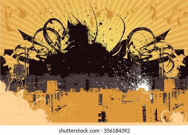 City Life for use in graphic works & posters