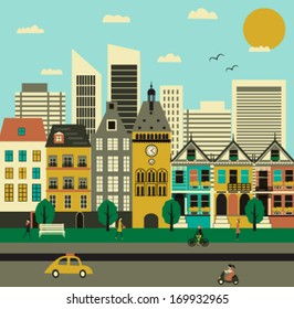 City life. Vector