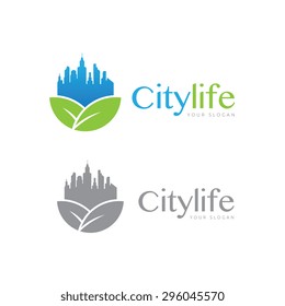 City Life Vector Logo Template