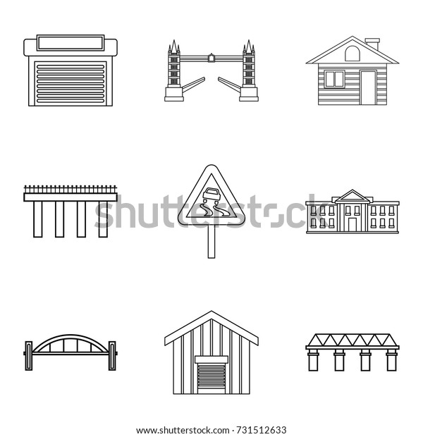 City lifestyle icons\
set. Outline set of 9 city lifestyle vector icons for web isolated\
on white background
