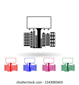 city light advertising billboard multi color icon. Simple glyph, flat vector of Billboards icons for ui and ux, website or mobile application