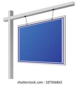 City light billboard on column with empty space for your message or illustration. Vector illustration