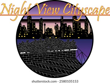 City Light Landscape Silhouette Vector Design
