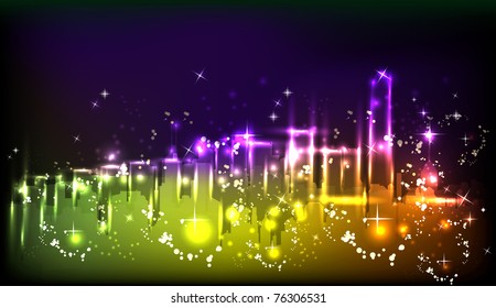 city light neon abstract background