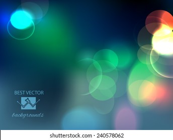 City lights abstraction. Bokeh night illustration