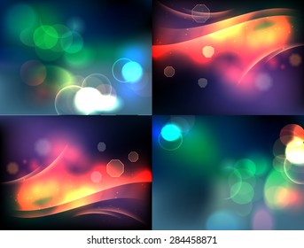 City lights abstraction night set