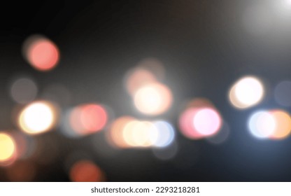 City lights of night bokeh abstract background, Vector eps 10 illustration bokeh particles, Background decoration