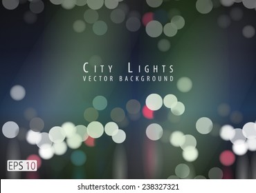 City Lights Vector Background Illustration