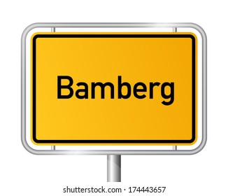 City limit sign Bamberg - signage - Germany