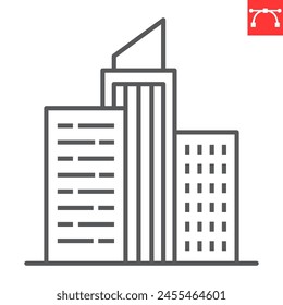 City line icon, building and architecture , skyline vector icon, vector graphics, editable stroke outline sign, eps 10.
