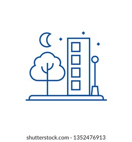 City line icon concept. City flat  vector symbol, sign, outline illustration.