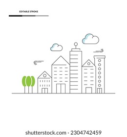 City Line Icon Vector Design.