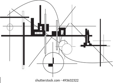 City - A line illustration of a city, done in a stark style