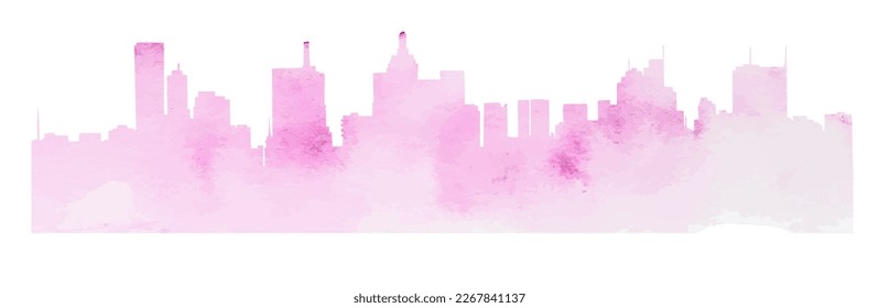 City line watercolor. Vector illustration