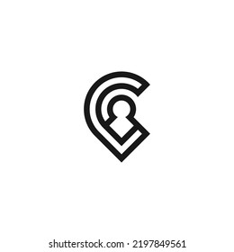 Localización de la ciudad vector de logotipo con el concepto de localizador de mapas de pin 