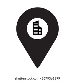 Pin-Vektorsymbol für den Standort der Stadt für Karten und Navigation
