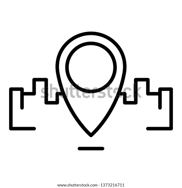 City location\
sharing icon. Outline city location sharing vector icon for web\
design isolated on white\
background