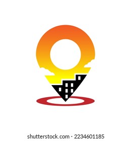 City locator design vector template. Pin maps symbol vector  Simple clean design locator logo vector.