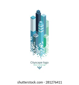 City logo. 3D isometric vector illustration