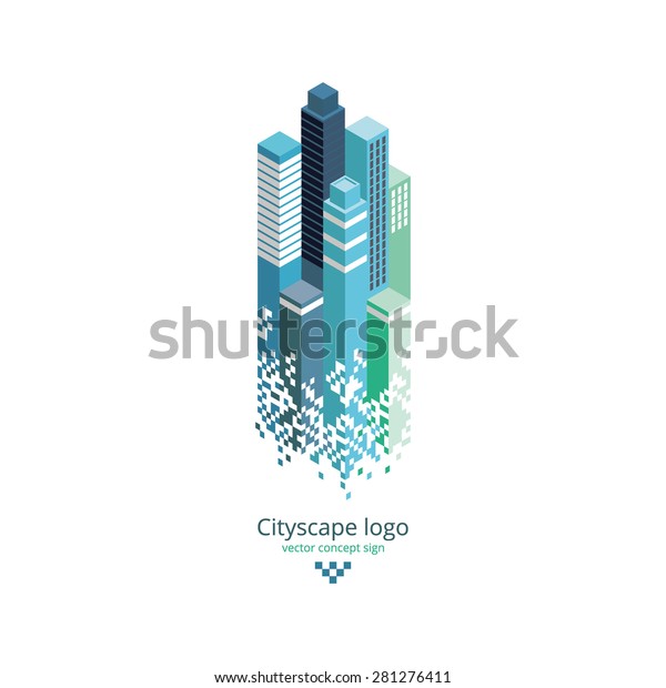 City Logo 3d Isometric Vector Illustration Stock Vector Royalty Free