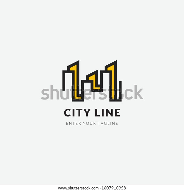 city ​​line logo with a beautiful and attractive\
concept when viewed