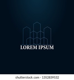 city logo company or logo for real estate company. apartment buildings.