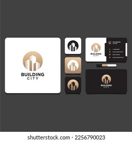 city logo design with buildings and towers