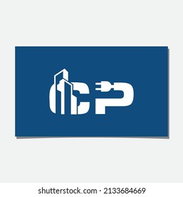 CITY LOGO DESIGN AND ELECTRICITY PLUG WITH INITIAL CP