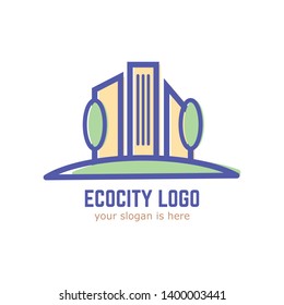 City logo. Eco-friendly city vector.