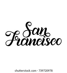 City logo isolated on white. Black label or logotype. Vintage badge calligraphy in grunge style. Great for t-shirts or poster. San Francisco, USA, America